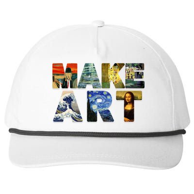 MAKE ART Funny Artist Artistic Humor Famous Paintings Snapback Five-Panel Rope Hat