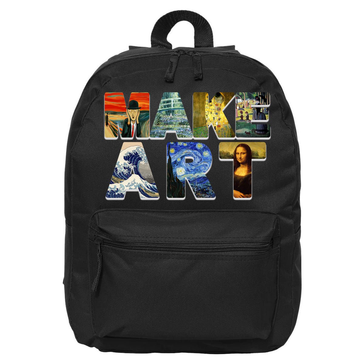 MAKE ART Funny Artist Artistic Humor Famous Paintings 16 in Basic Backpack