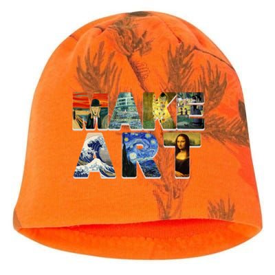 MAKE ART Funny Artist Artistic Humor Famous Paintings Kati - Camo Knit Beanie