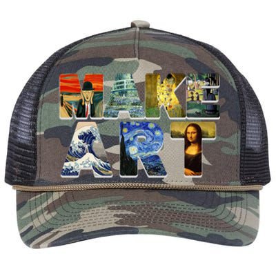 MAKE ART Funny Artist Artistic Humor Famous Paintings Retro Rope Trucker Hat Cap