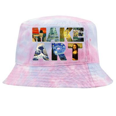 MAKE ART Funny Artist Artistic Humor Famous Paintings Tie-Dyed Bucket Hat