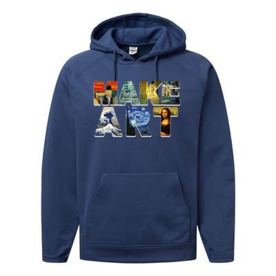 MAKE ART Funny Artist Artistic Humor Famous Paintings Performance Fleece Hoodie