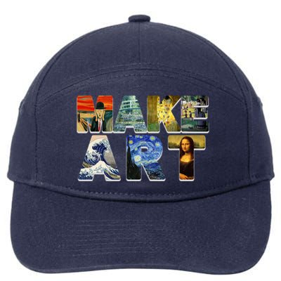 MAKE ART Funny Artist Artistic Humor Famous Paintings 7-Panel Snapback Hat