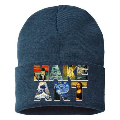 MAKE ART Funny Artist Artistic Humor Famous Paintings Sustainable Knit Beanie