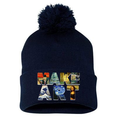 MAKE ART Funny Artist Artistic Humor Famous Paintings Pom Pom 12in Knit Beanie