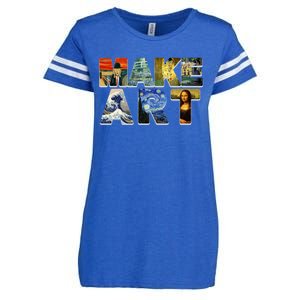 MAKE ART Funny Artist Artistic Humor Famous Paintings Enza Ladies Jersey Football T-Shirt