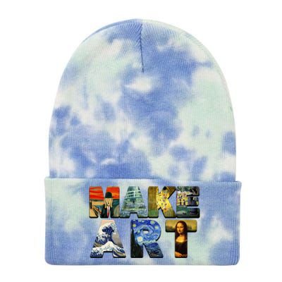 MAKE ART Funny Artist Artistic Humor Famous Paintings Tie Dye 12in Knit Beanie