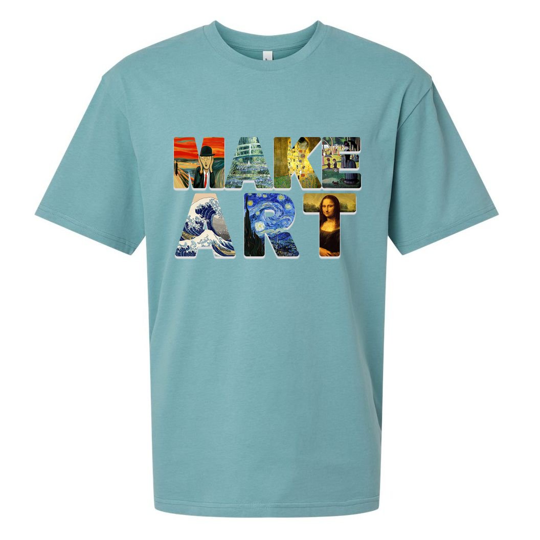 MAKE ART Funny Artist Artistic Humor Famous Paintings Sueded Cloud Jersey T-Shirt