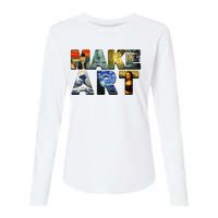 MAKE ART Funny Artist Artistic Humor Famous Paintings Womens Cotton Relaxed Long Sleeve T-Shirt