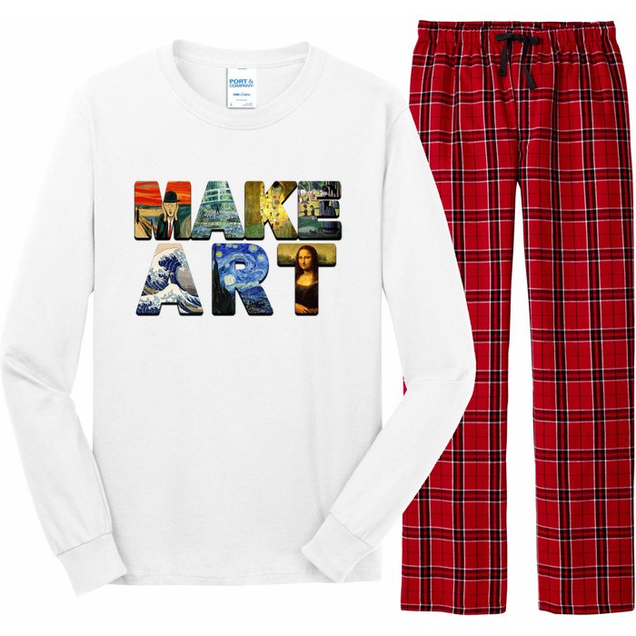 MAKE ART Funny Artist Artistic Humor Famous Paintings Long Sleeve Pajama Set