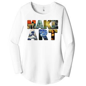 MAKE ART Funny Artist Artistic Humor Famous Paintings Women's Perfect Tri Tunic Long Sleeve Shirt