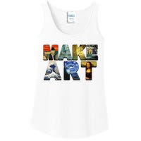 MAKE ART Funny Artist Artistic Humor Famous Paintings Ladies Essential Tank