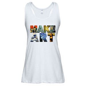 MAKE ART Funny Artist Artistic Humor Famous Paintings Ladies Essential Flowy Tank