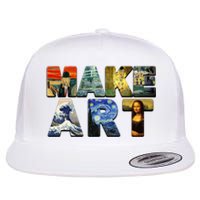 MAKE ART Funny Artist Artistic Humor Famous Paintings Flat Bill Trucker Hat