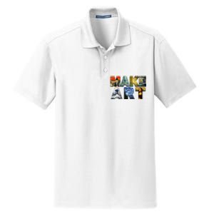 MAKE ART Funny Artist Artistic Humor Famous Paintings Dry Zone Grid Polo