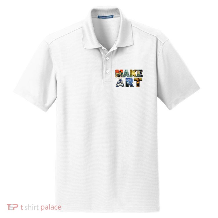 MAKE ART Funny Artist Artistic Humor Famous Paintings Dry Zone Grid Polo