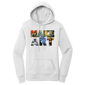 MAKE ART Funny Artist Artistic Humor Famous Paintings Women's Pullover Hoodie