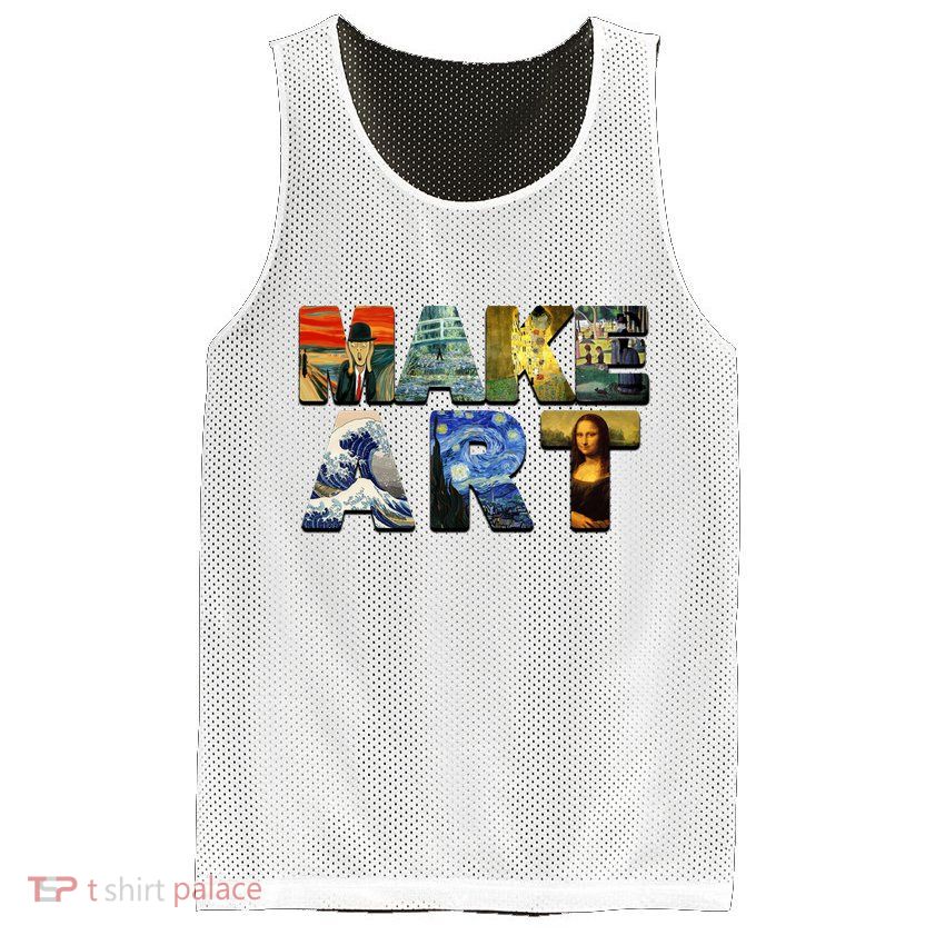 MAKE ART Funny Artist Artistic Humor Famous Paintings Mesh Reversible Basketball Jersey Tank