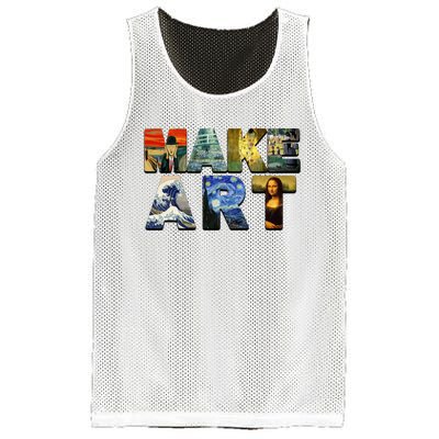 MAKE ART Funny Artist Artistic Humor Famous Paintings Mesh Reversible Basketball Jersey Tank