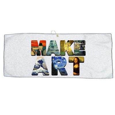 MAKE ART Funny Artist Artistic Humor Famous Paintings Large Microfiber Waffle Golf Towel
