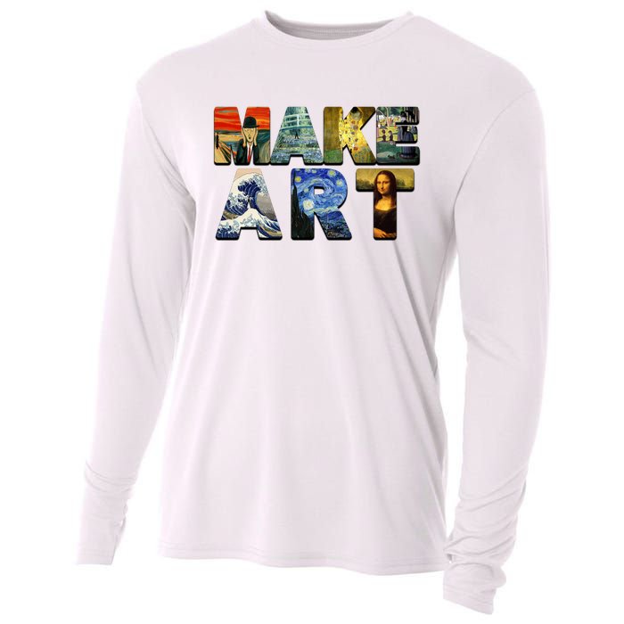 MAKE ART Funny Artist Artistic Humor Famous Paintings Cooling Performance Long Sleeve Crew