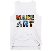 MAKE ART Funny Artist Artistic Humor Famous Paintings Tank Top