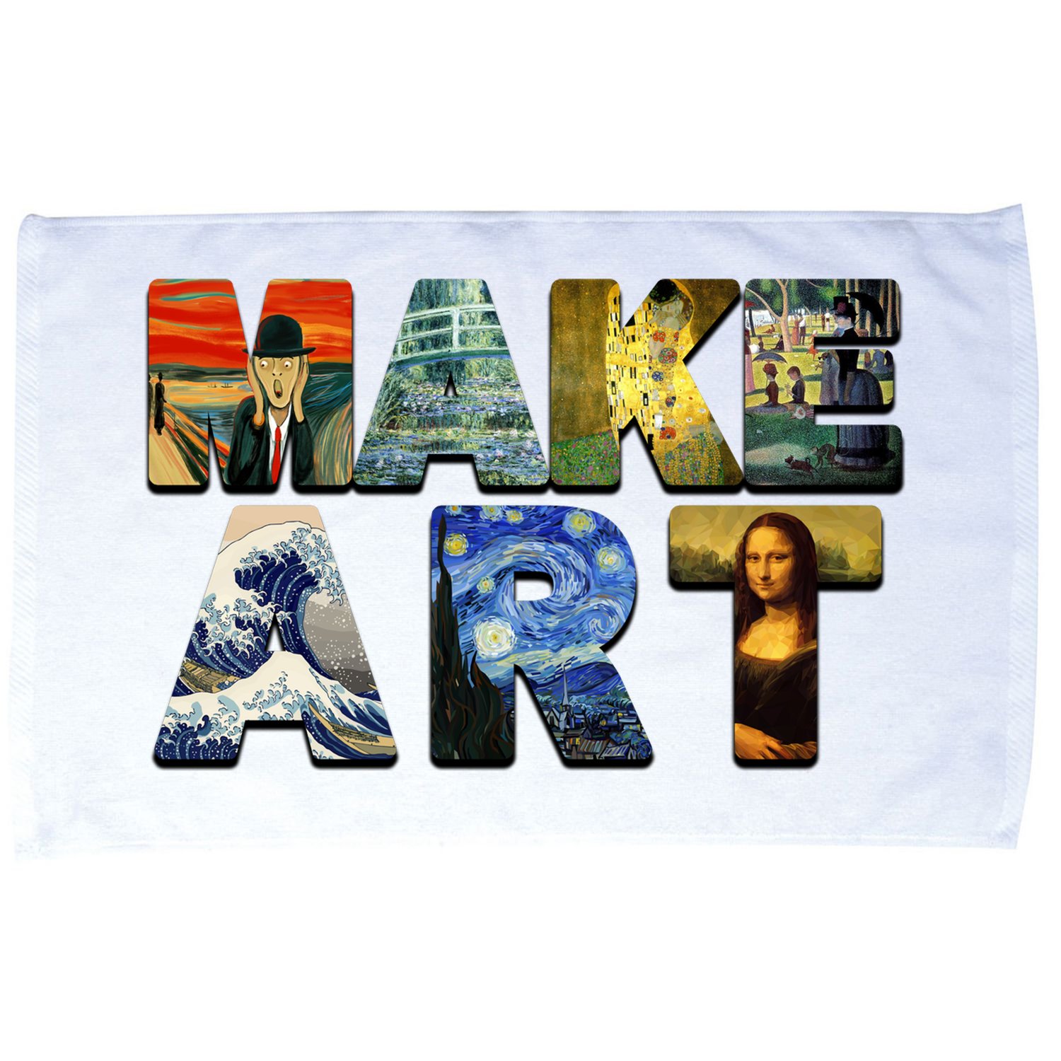 MAKE ART Funny Artist Artistic Humor Famous Paintings Microfiber Hand Towel