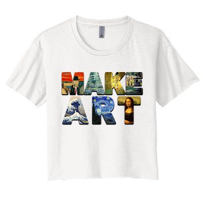 MAKE ART Funny Artist Artistic Humor Famous Paintings Crop Top