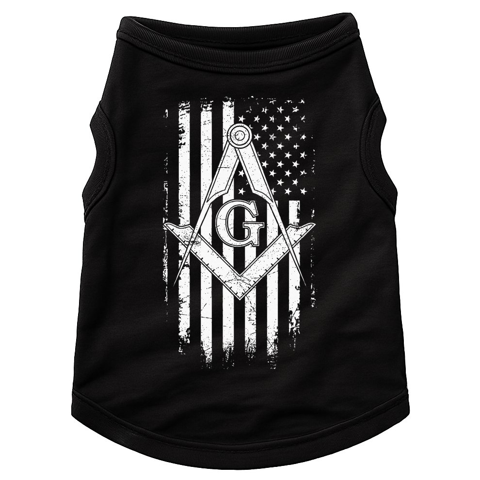 Masonic American Flag Square And Compass Freemason Doggie Tank