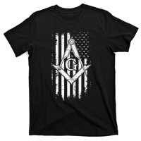 Masonic American Flag Square And Compass Freemason T-Shirt