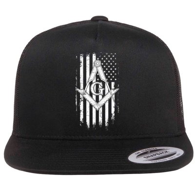 Masonic American Flag Square And Compass Freemason Flatbill Hat