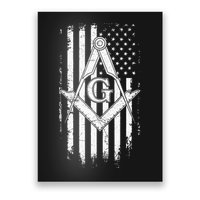 Masonic American Flag Square And Compass Freemason Poster