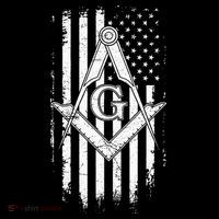 Masonic American Flag Square And Compass Freemason Pom Pom 12in Knit Beanie