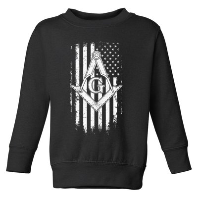 Masonic American Flag Square And Compass Freemason Toddler Sweatshirt