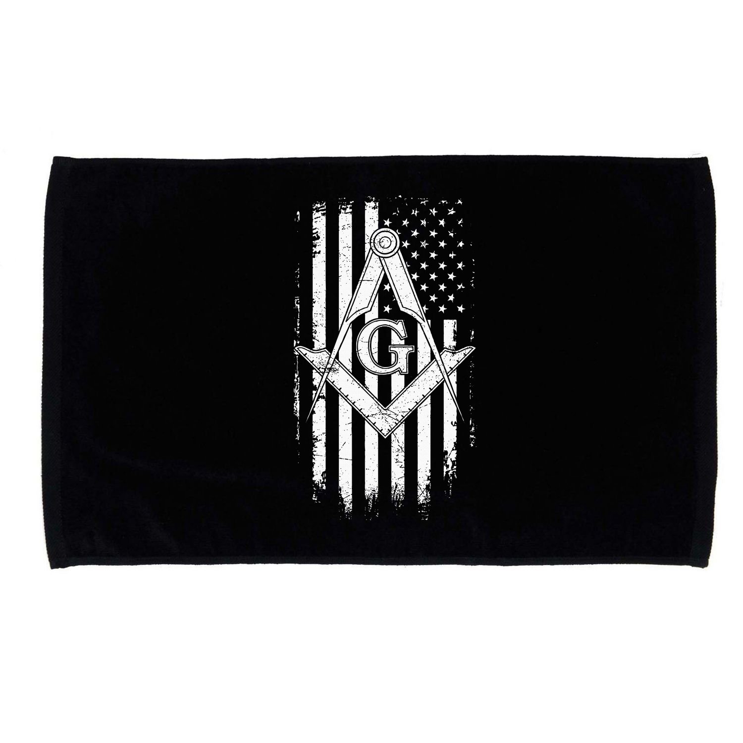 Masonic American Flag Square And Compass Freemason Microfiber Hand Towel