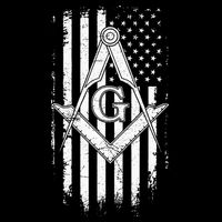 Masonic American Flag Square And Compass Freemason Short Acrylic Beanie