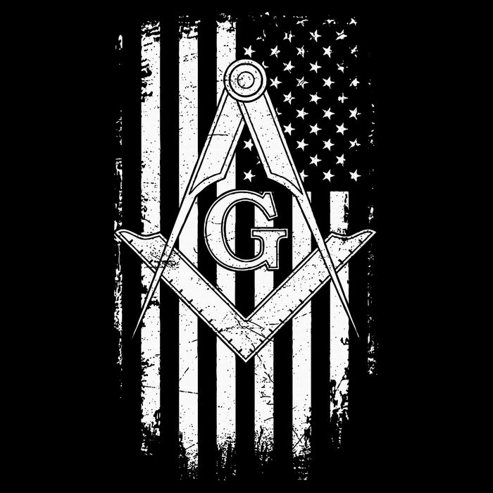 Masonic American Flag Square And Compass Freemason Short Acrylic Beanie
