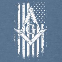 Masonic American Flag Square And Compass Freemason Garment-Dyed Sweatshirt