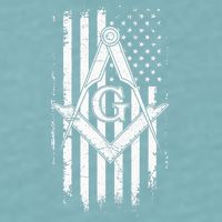 Masonic American Flag Square And Compass Freemason Sueded Cloud Jersey T-Shirt