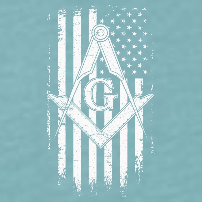 Masonic American Flag Square And Compass Freemason Sueded Cloud Jersey T-Shirt