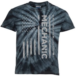 Mechanic American Flag Patriotic Car Mechanic Usa Flag Kids Tie-Dye T-Shirt