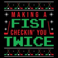 Making A Fist Checking You Twice Funny Christmas Meaningful Gift Sustainable Bucket Hat