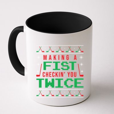 Making A Fist Checking You Twice Funny Christmas Meaningful Gift Mug
