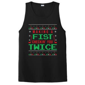 Making A Fist Checking You Twice Funny Christmas Meaningful Gift PosiCharge Competitor Tank