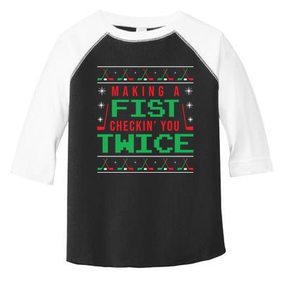 Making A Fist Checking You Twice Funny Christmas Meaningful Gift Toddler Fine Jersey T-Shirt