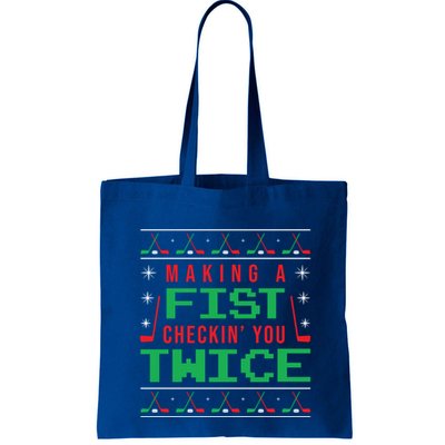 Making A Fist Checking You Twice Funny Christmas Meaningful Gift Bag