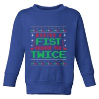 Making A Fist Checking You Twice Funny Christmas Meaningful Gift Toddler Sweatshirt