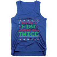 Making A Fist Checking You Twice Funny Christmas Meaningful Gift Tank Top