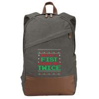 Making A Fist Checking You Twice Funny Christmas Meaningful Gift Cotton Canvas Backpack