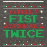 Making A Fist Checking You Twice Funny Christmas Meaningful Gift Cotton Canvas Backpack